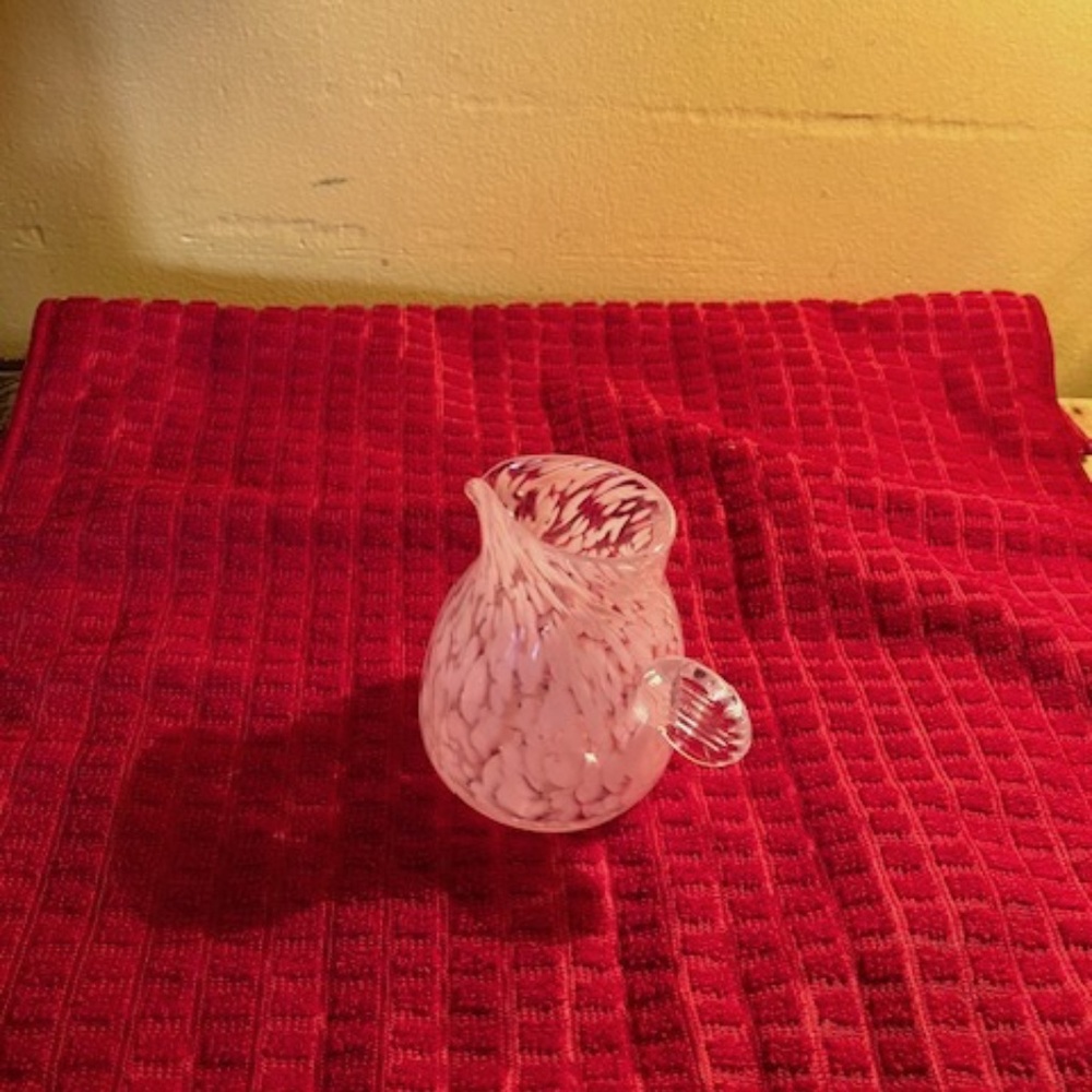 pink glass pitcher